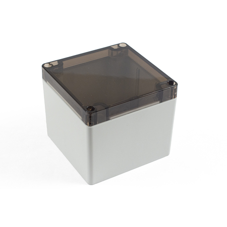 HAMMOND MFG. Enclosure, 105x105x90mm Polycarbonate NEMA 4X/ 6P, Smoked lid 1554LA2GYSL